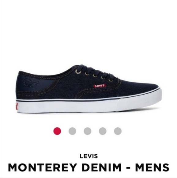 Levi's Monterey Canvas Denim Sneakers Blue and White - Picture 1 of 16